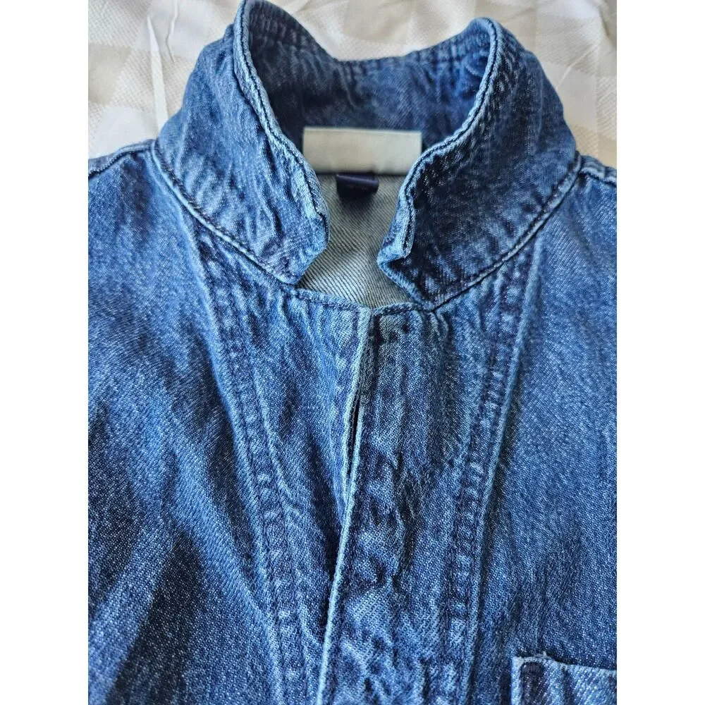 Universal Thread Women's Size 2 Long Sleeve Denim Romper Dark Wash